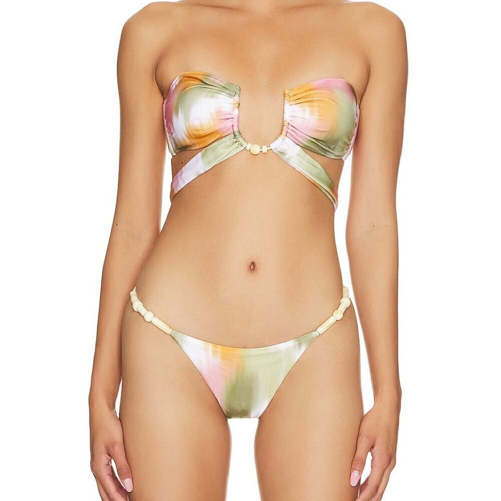 NWT Vix Women Green Duala Zene duala tie side Bikini Swimsuit Bottoms Sz Medium - Picture 8 of 10